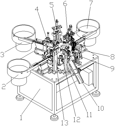 Automatic assembly machine for elastic piece type switches