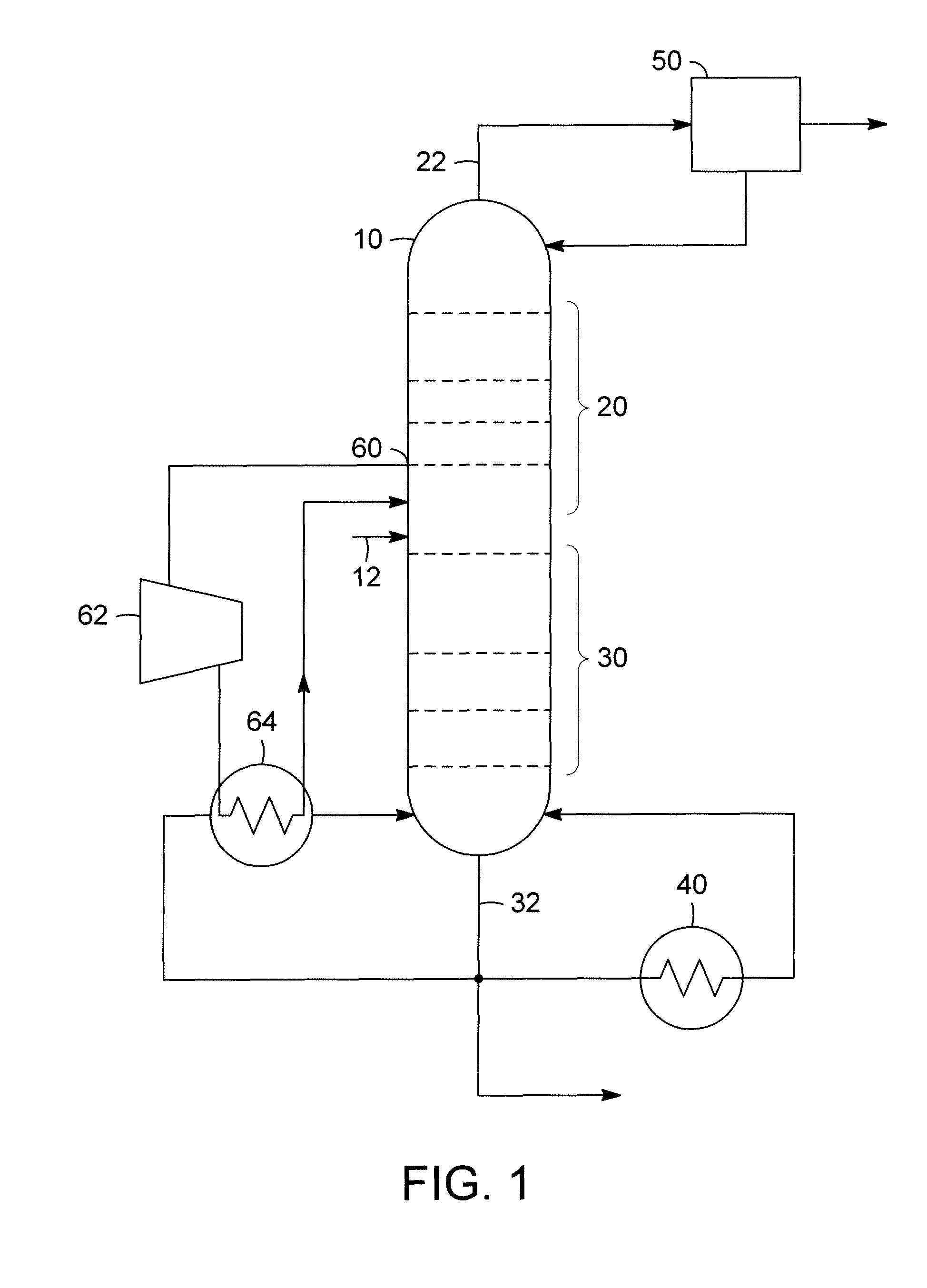 Heat pump for high purity bottom product