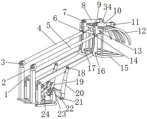 Multiunit linear driving simple high-load electro-hydraulic controllable sliding wood forking machine