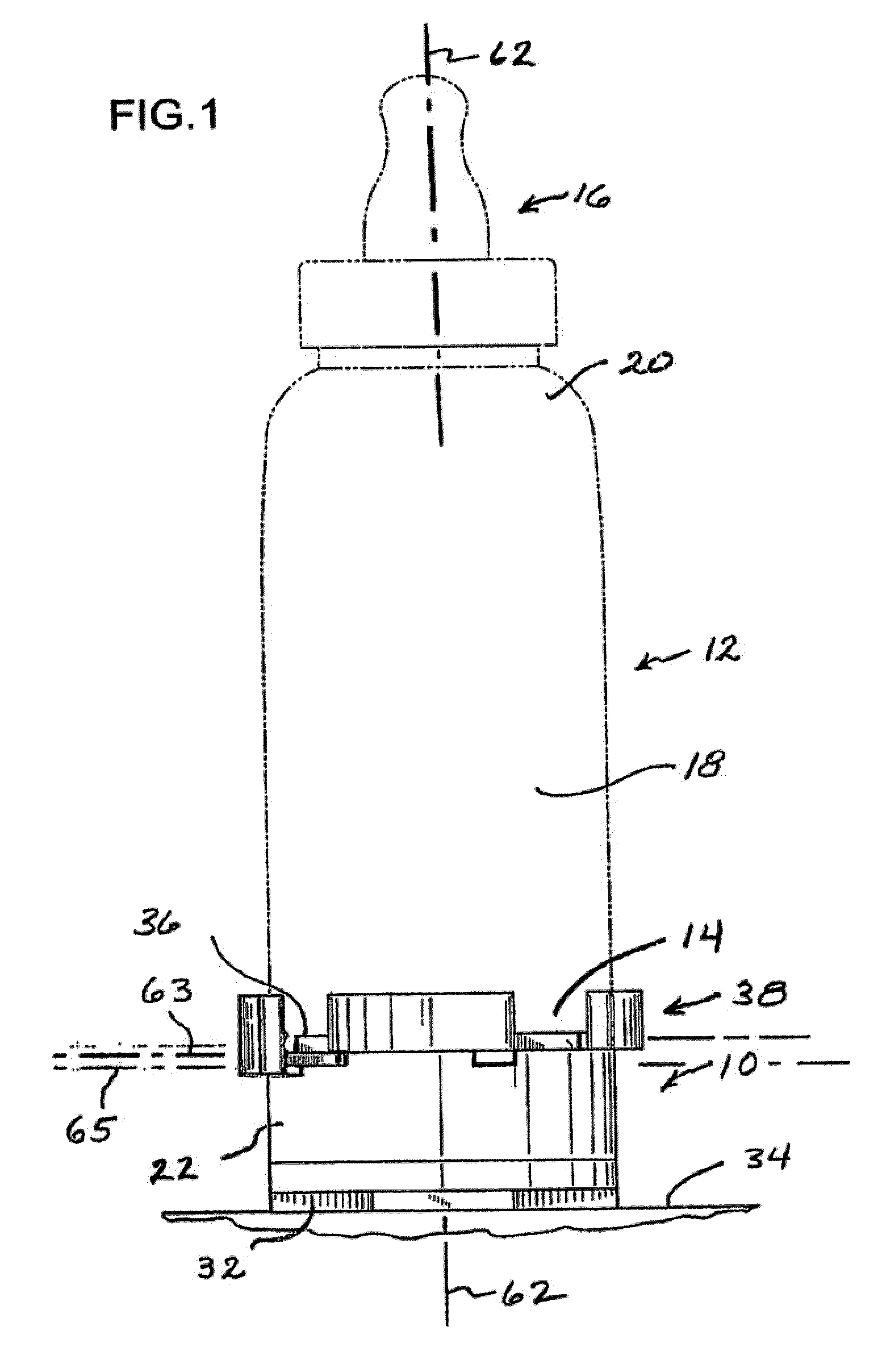 Detachable musical base for baby bottle