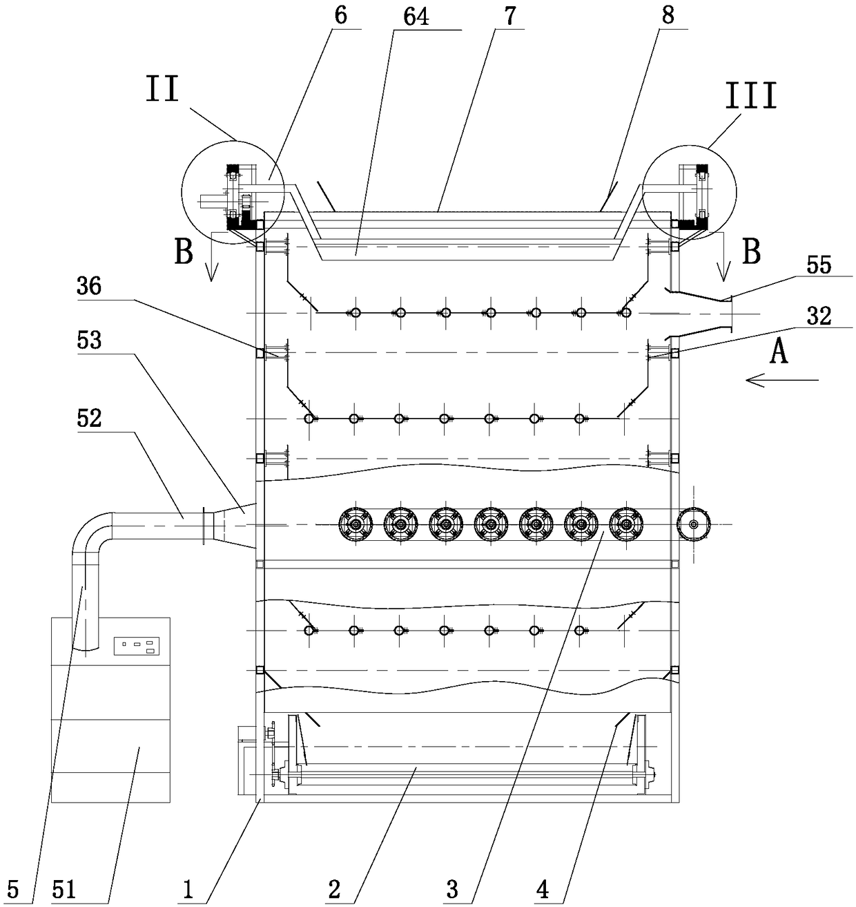 Continuous cooling dampening machine capable of performing cooling and moisturizing on scented tea