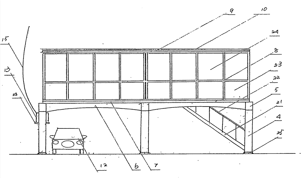 Gallery bridge type multifunctional skywalk