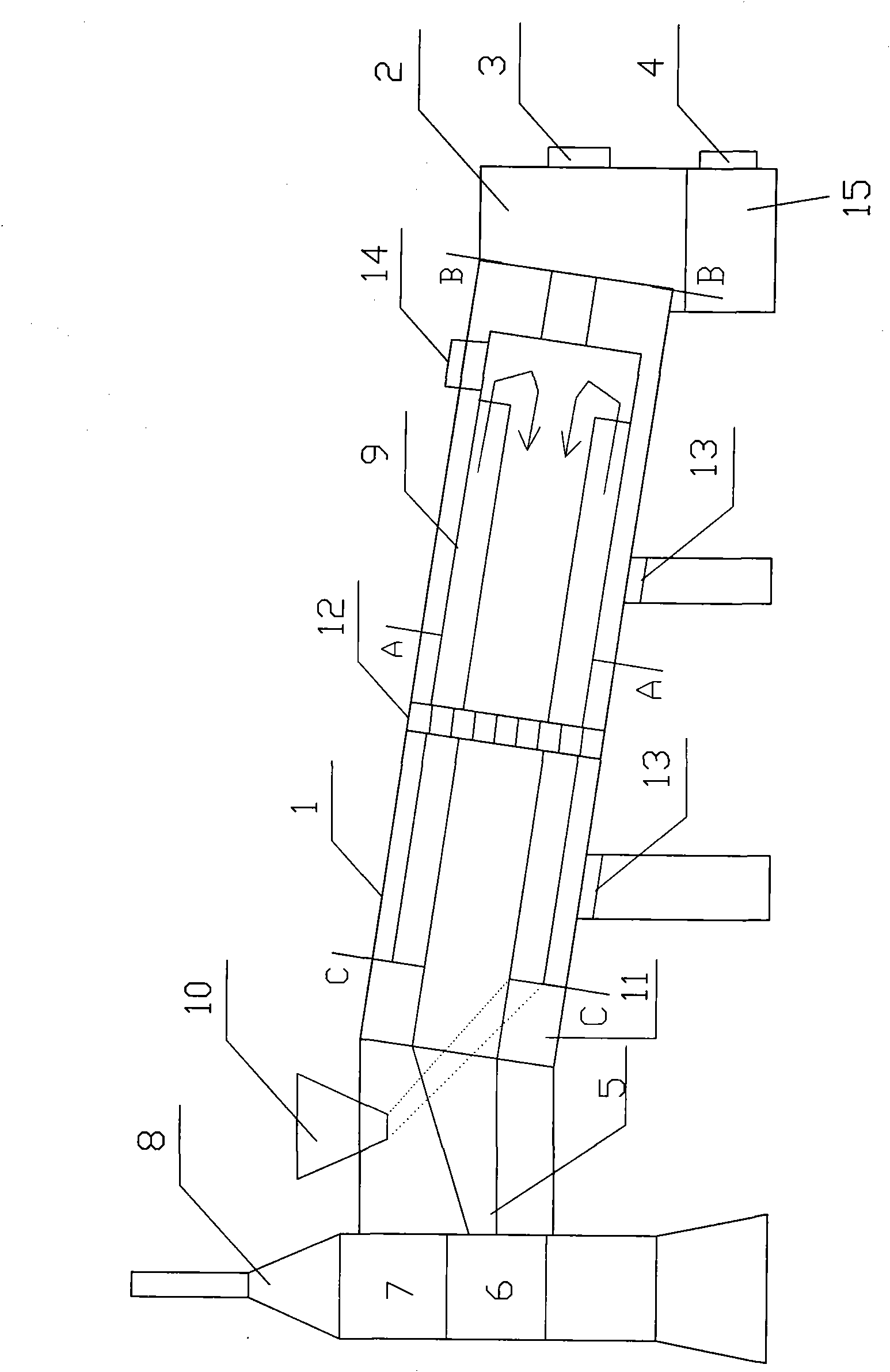 Multi-tube external-heat fume reverse extraction rotary carbide furnace