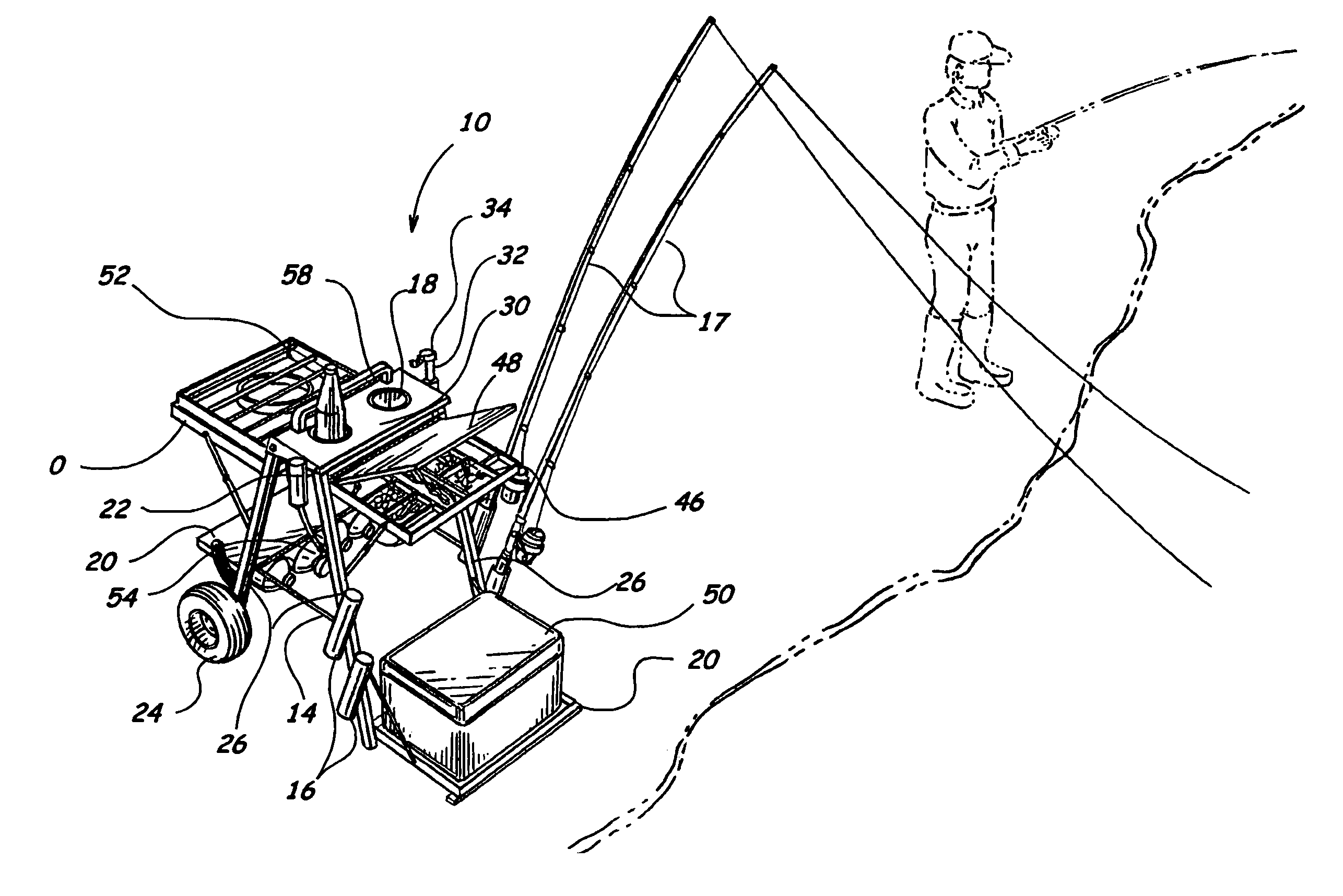 Mobile fishing caddy