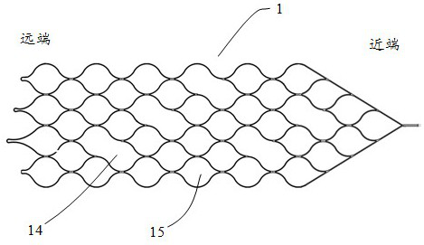 Integrated thrombectomy stent with gradually-changed diameter