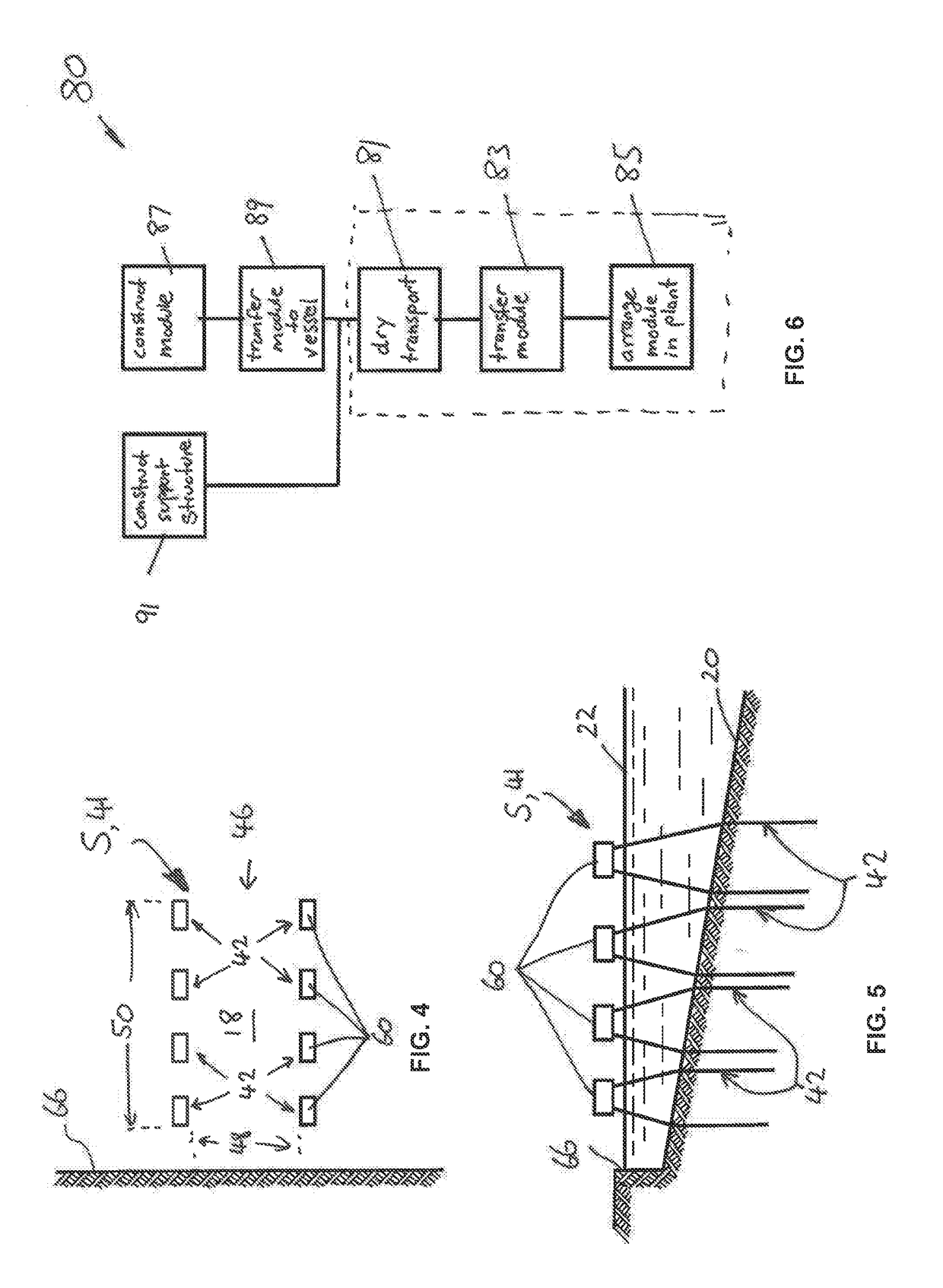 LNG Production Plant and Corresponding Method of Construction