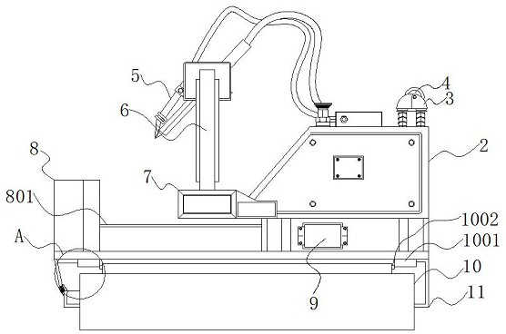 Tin soldering device with pressing-holding fixing structure for automobile key contact piece assembly