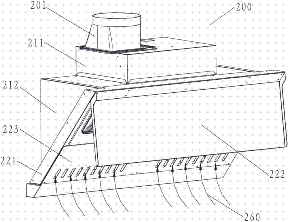 Noise-reduction range hood of double air intake structure