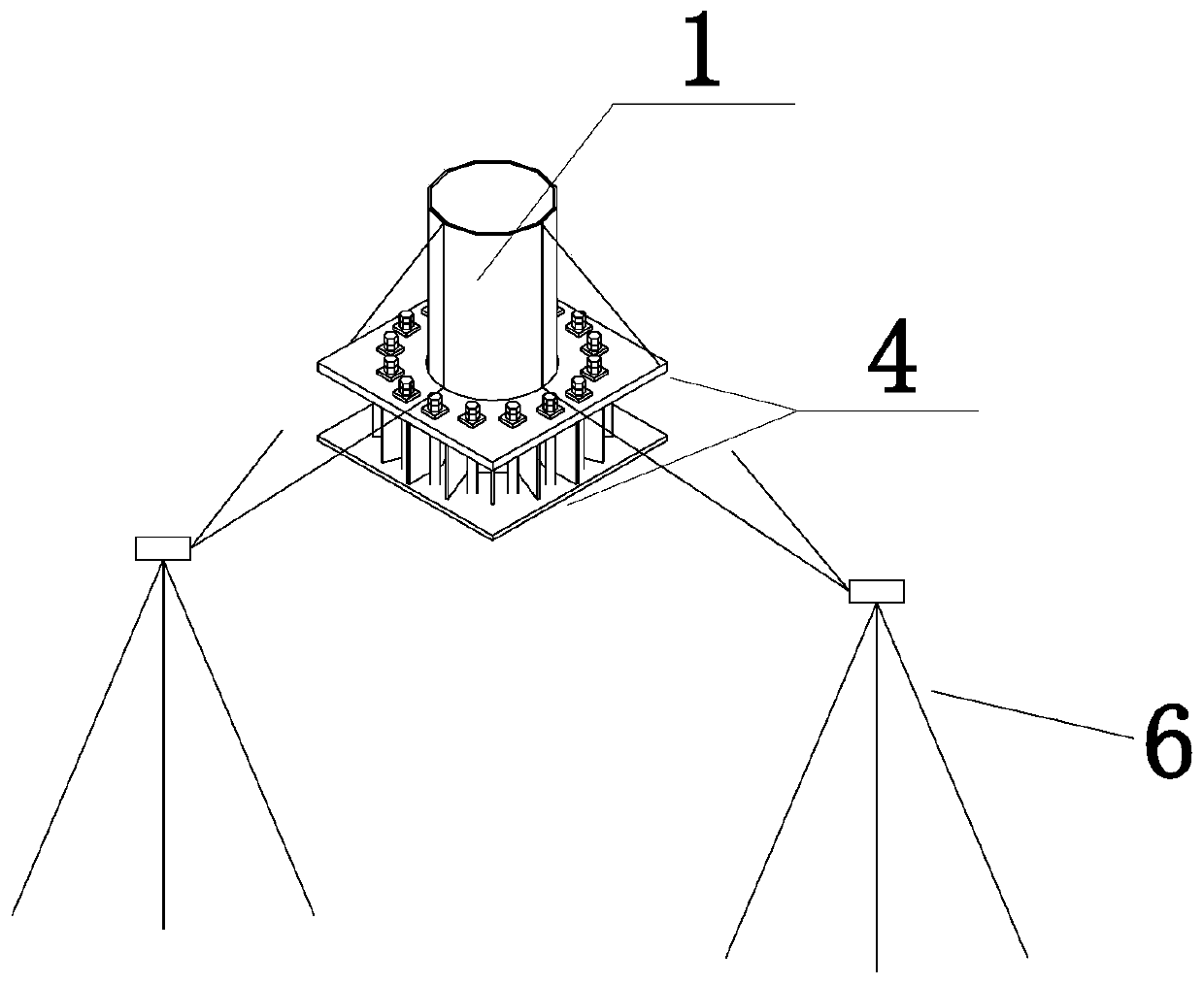 Construction method for hoisting platform steel upright post