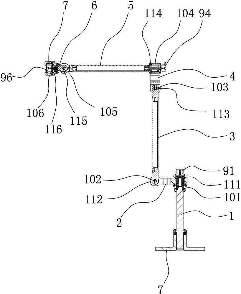 Six-connecting-rod teaching device of six-axis robot