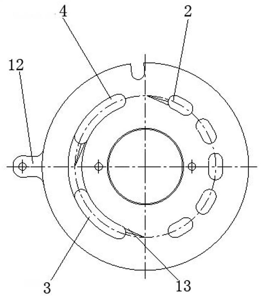 A distribution plate that can distribute different flow differences