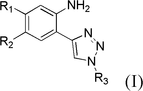 4-ring end substituted 2-1,2,3-triazole phenylamines compound, preparation and purpose