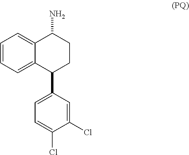 Treatment of CNS disorders with trans 4-(3,4-dichlorophenyl)-1,2,3,4-tetrahydro-1-napthalenamine