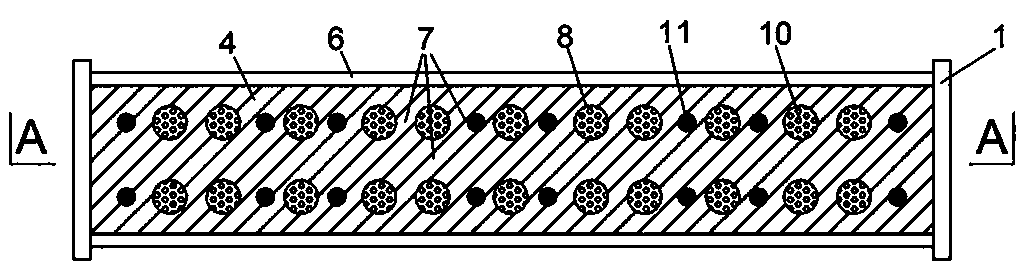 Composite tension-compression energy dissipation brace locked by lead dots