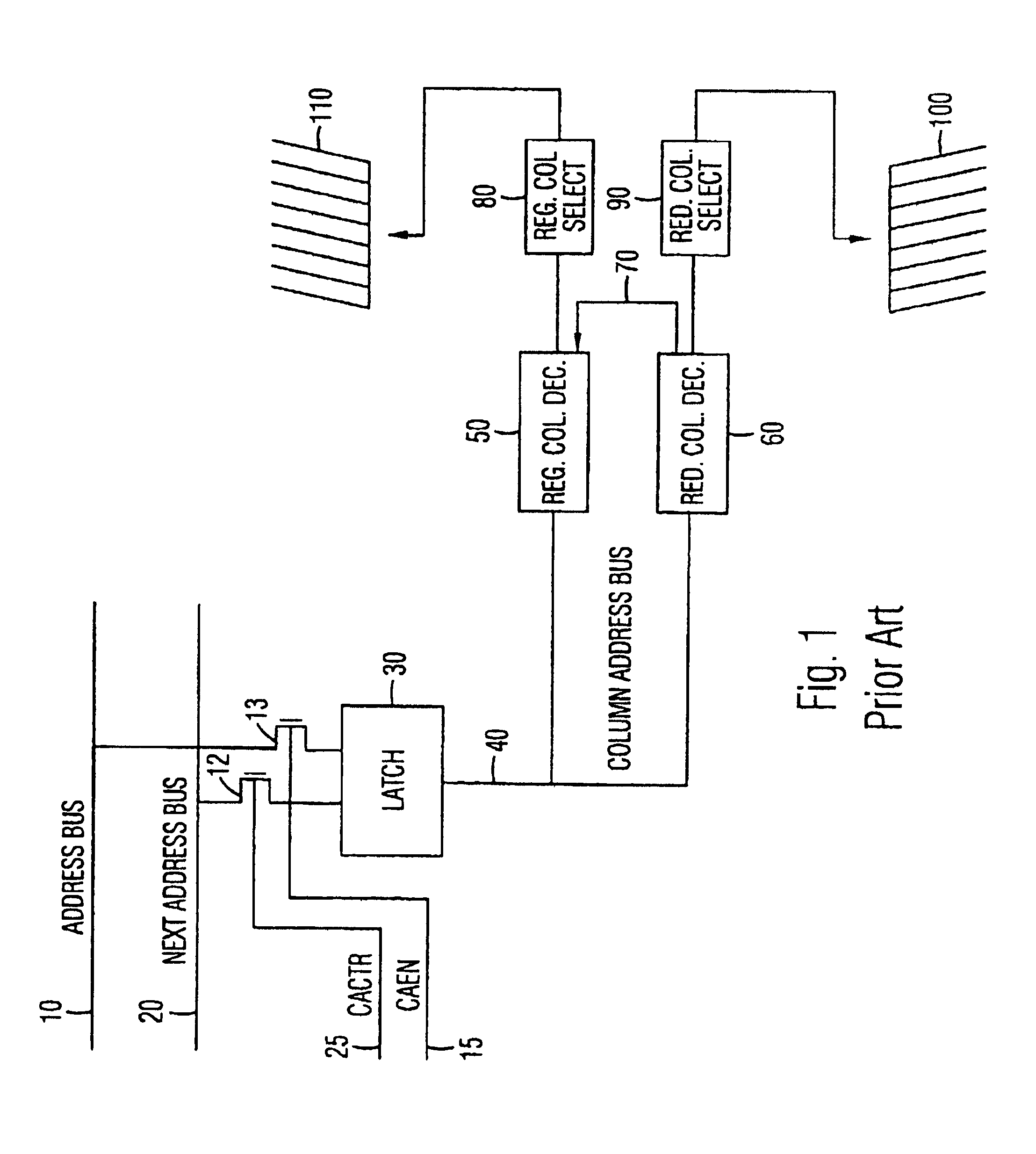 Method of and apparatus for providing look ahead column redundancy access within a memory