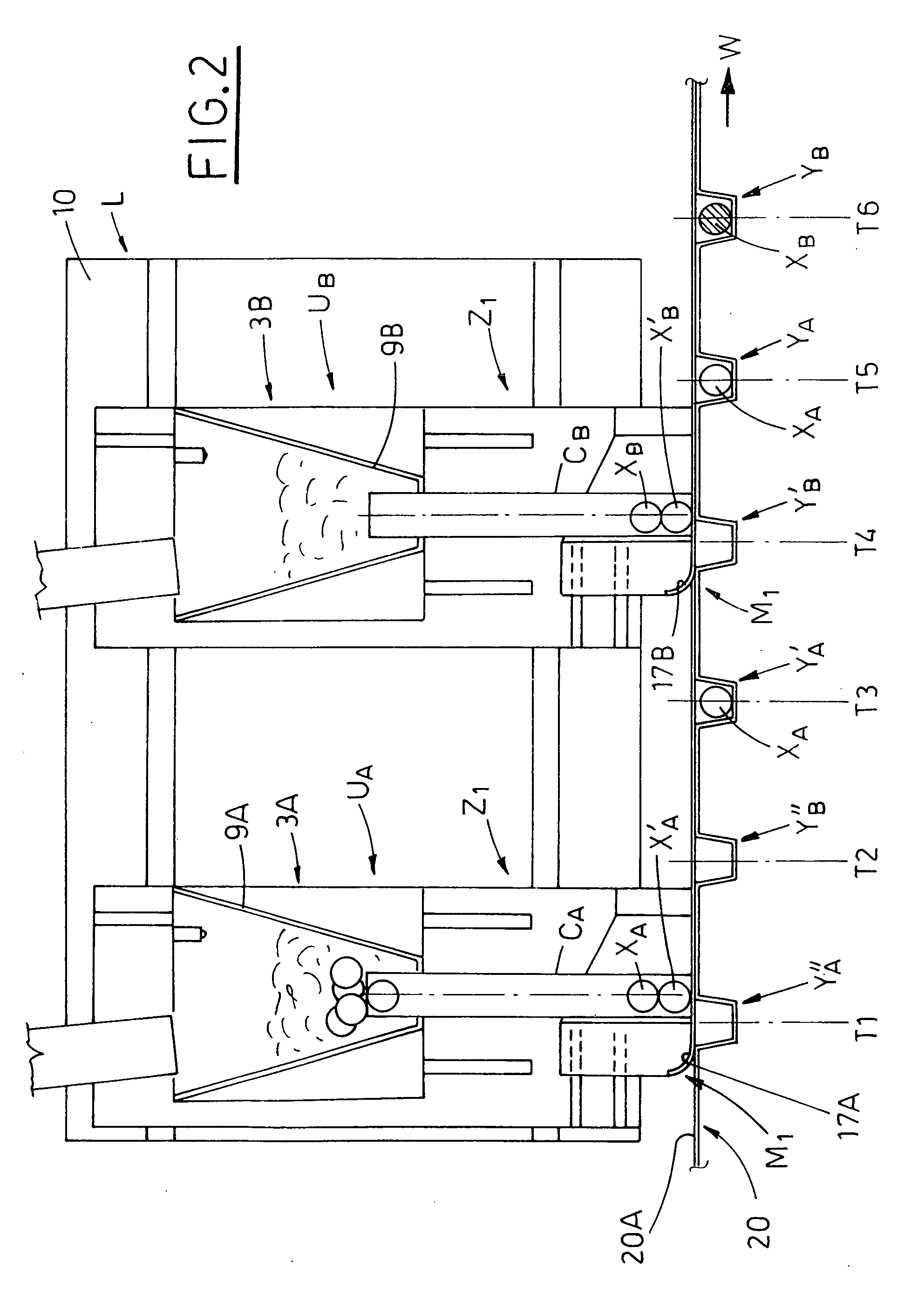 Apparatus for placing products into blisters of a blister band