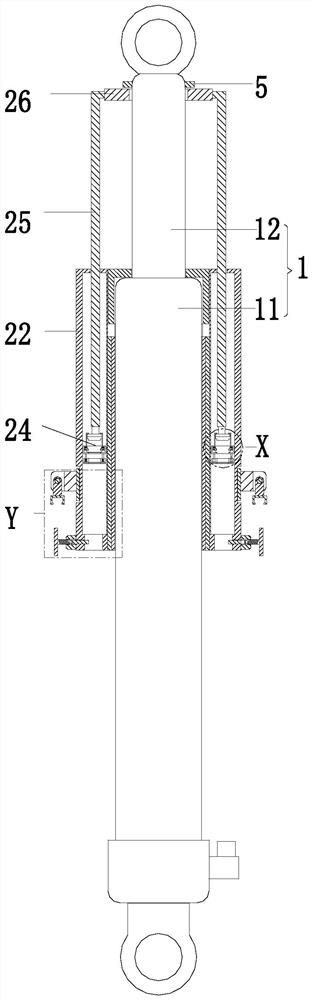 Overturning hydraulic oil cylinder for automobile cab