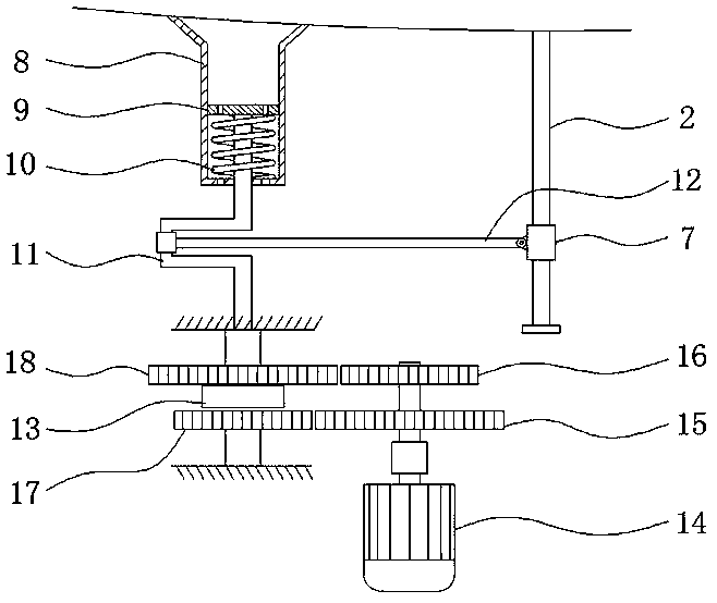 Self-adjusting vehicle-mounted equipment based on gear differential transmission