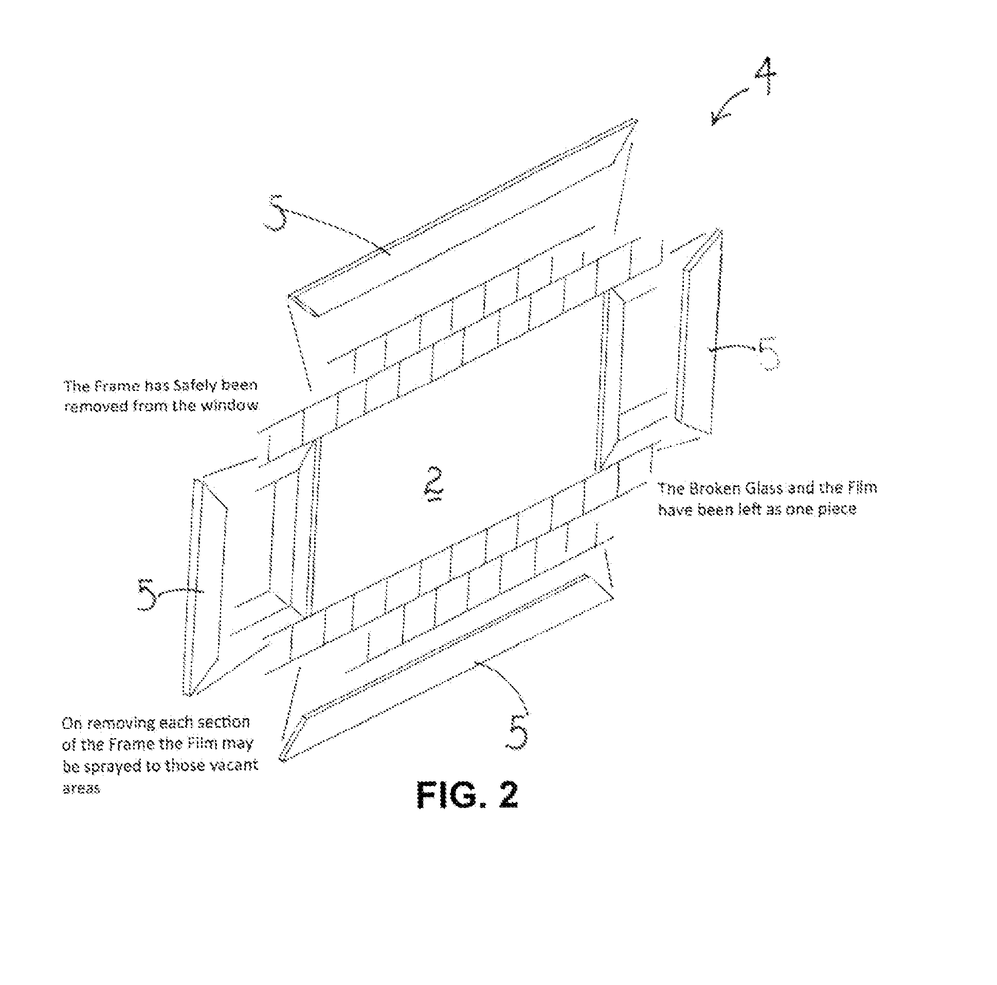 Sprayable composition for stabilising broken glass and method of applying same