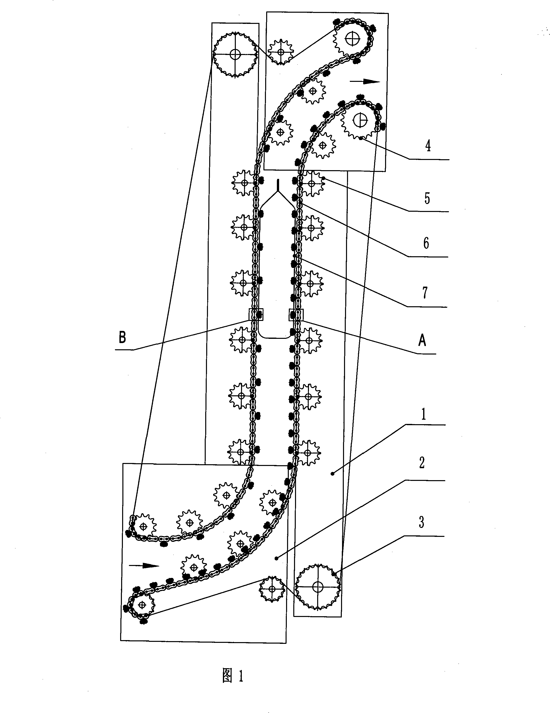 Packed material large-slope lifting device