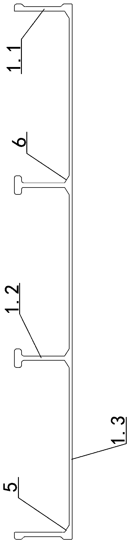 T-shaped section profile for aluminum alloy template and unit template structure of aluminum alloy template