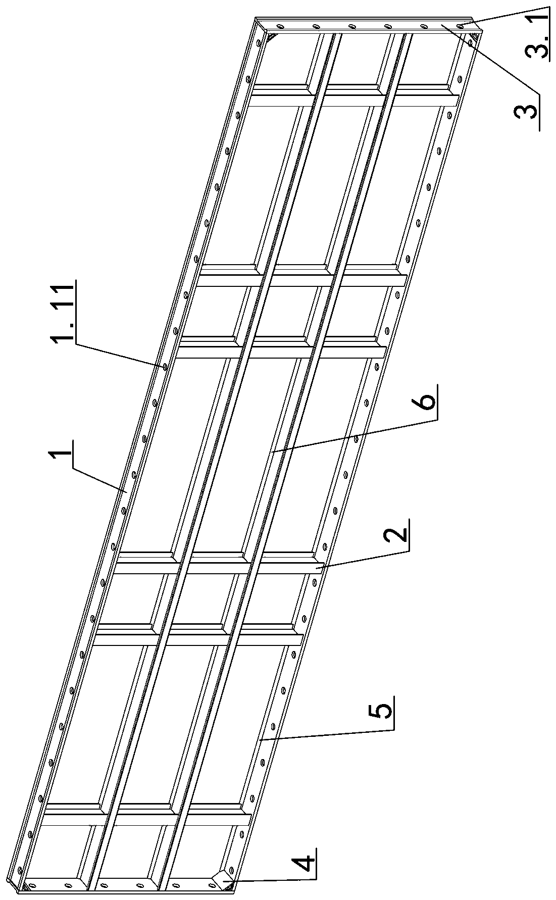 T-shaped section profile for aluminum alloy template and unit template structure of aluminum alloy template