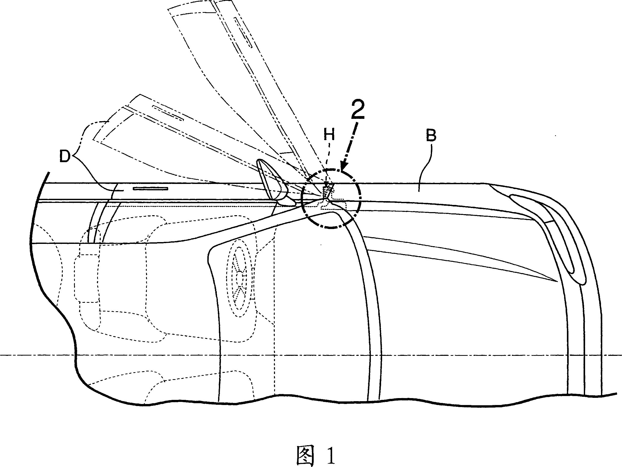 Automobile door hinge device