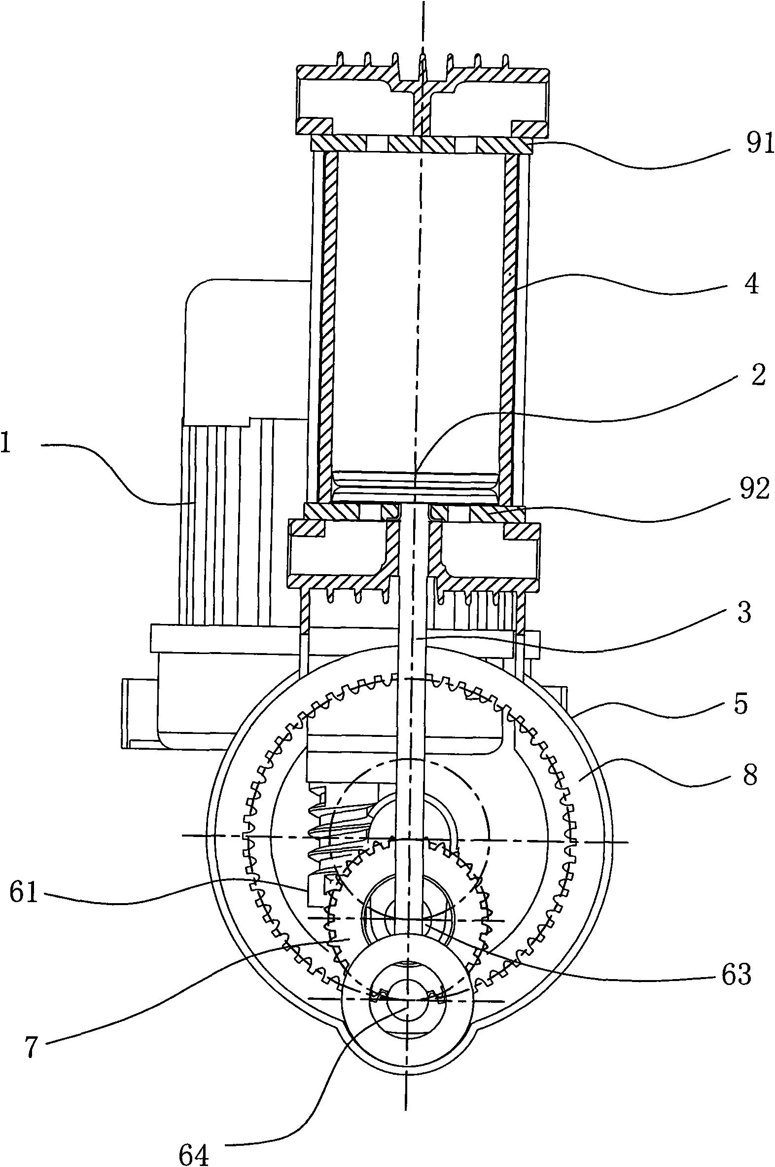 Low-noise reciprocating piston compressor