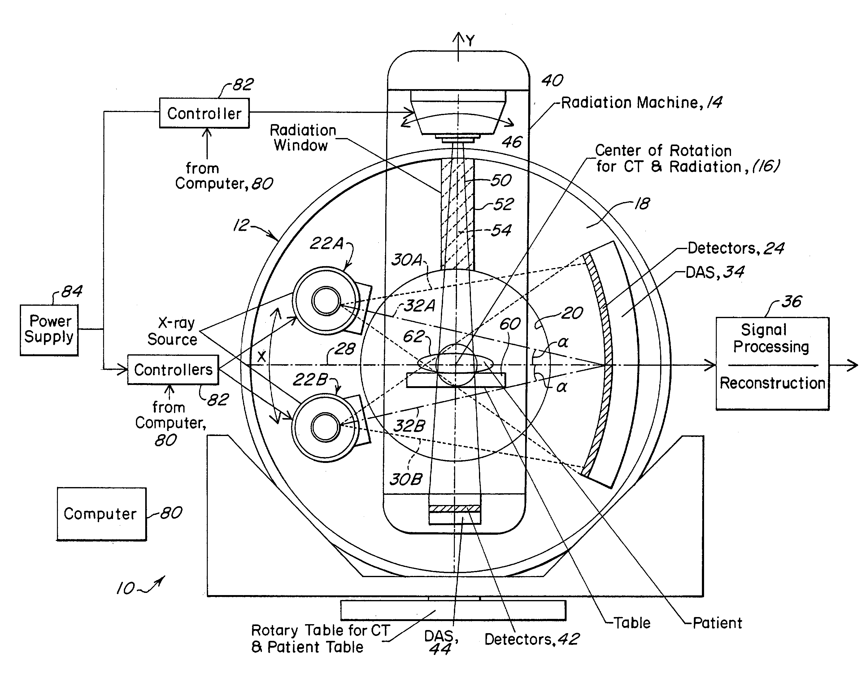 Combined radiation therapy and imaging system and method