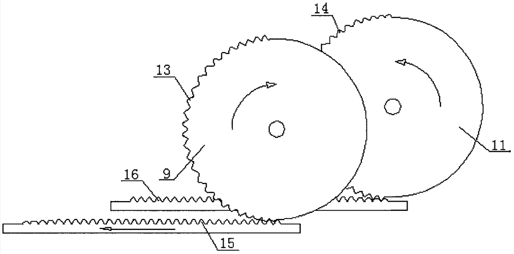 Push rod single-oscillating-tooth transmission opposite-column double-cylinder internal combustion engine