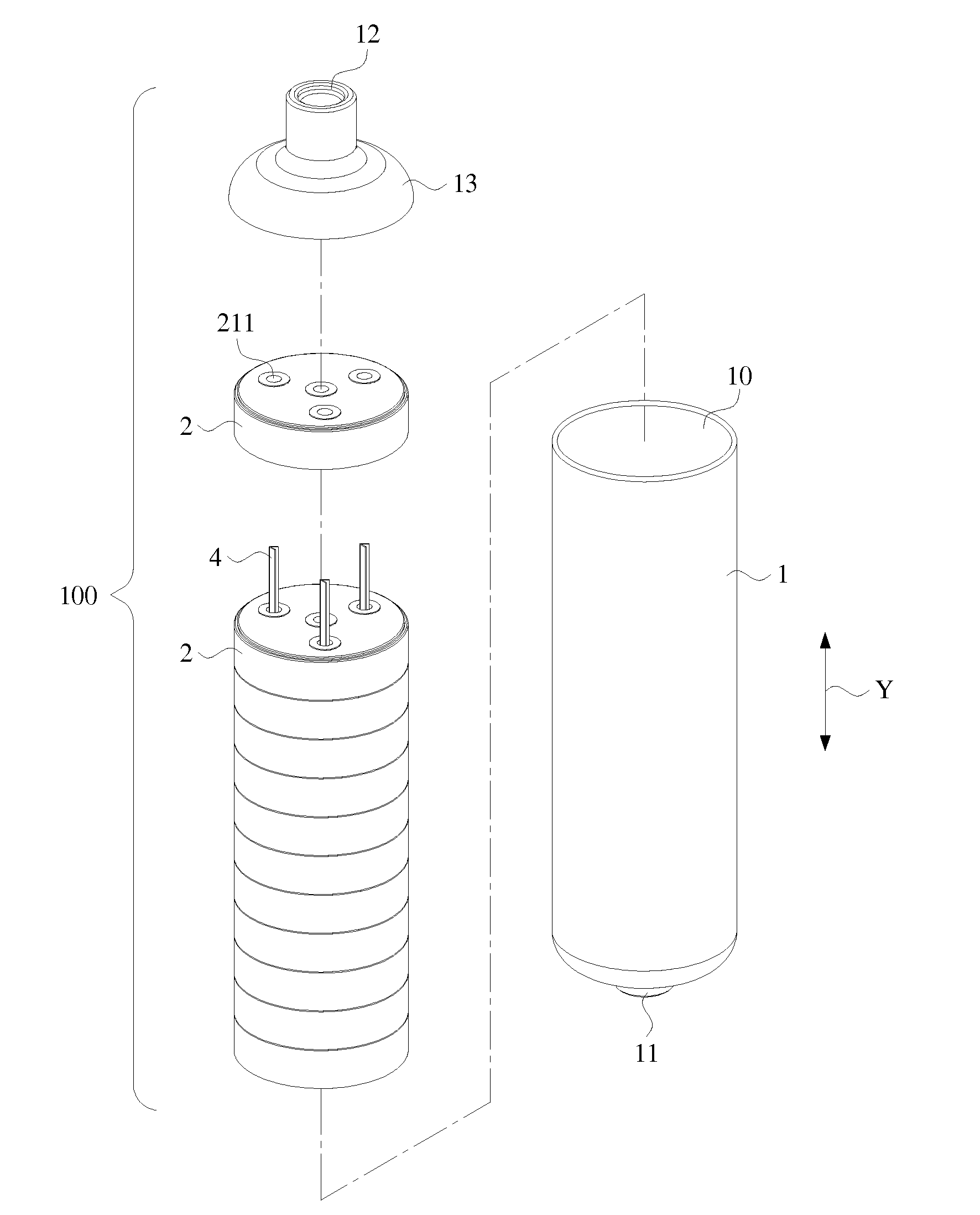 Gas storage cartridge