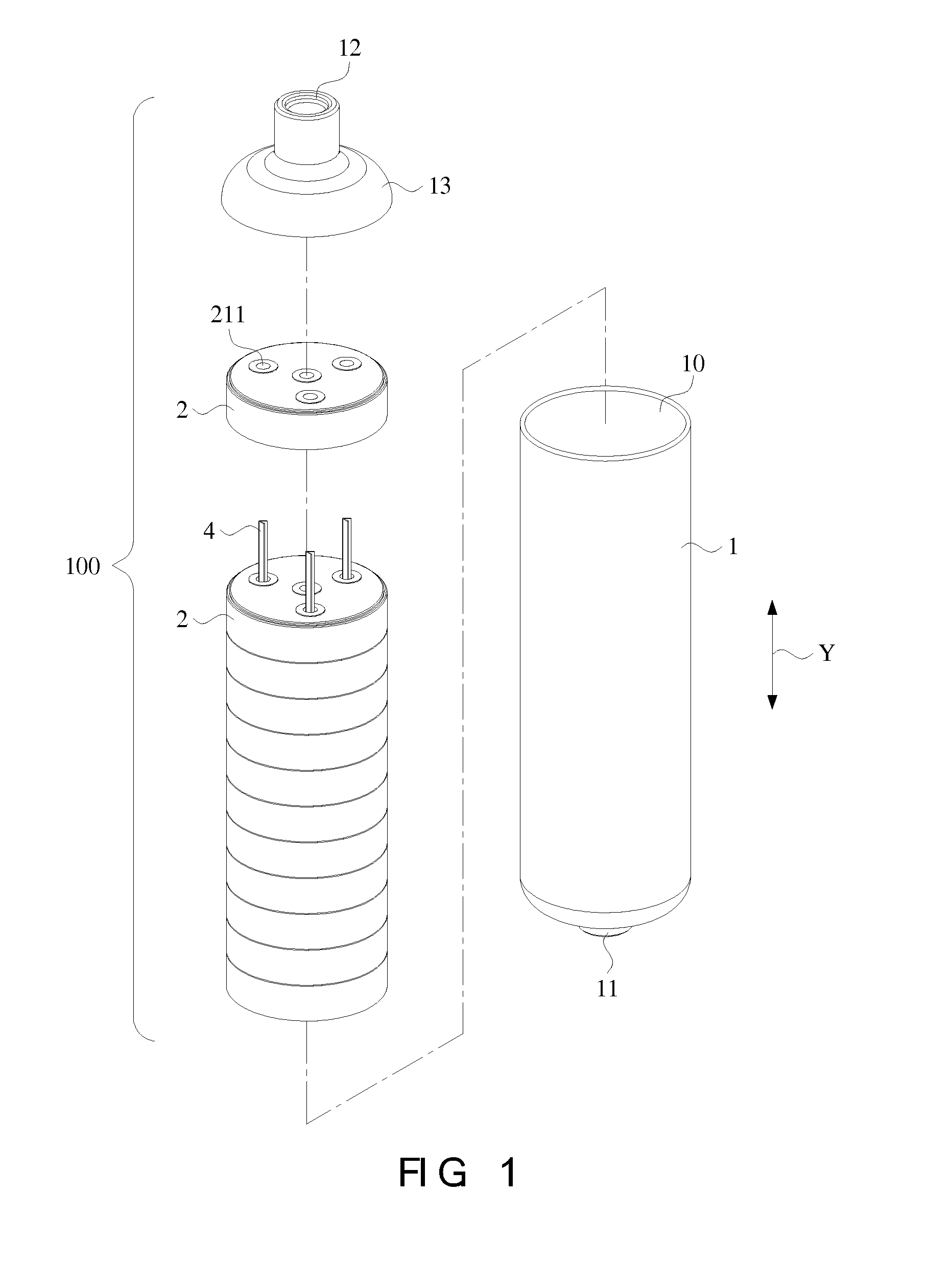 Gas storage cartridge