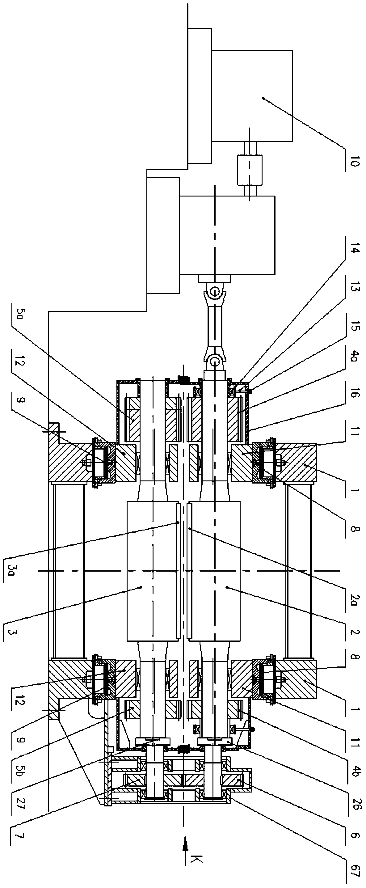 A rotary drum flying shear