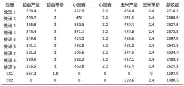 Clover-corn-triticale ridge cropping Four-Harvest-Per year cultivation method