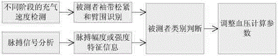 Blood pressure measuring system subdividing measurement objects according to template