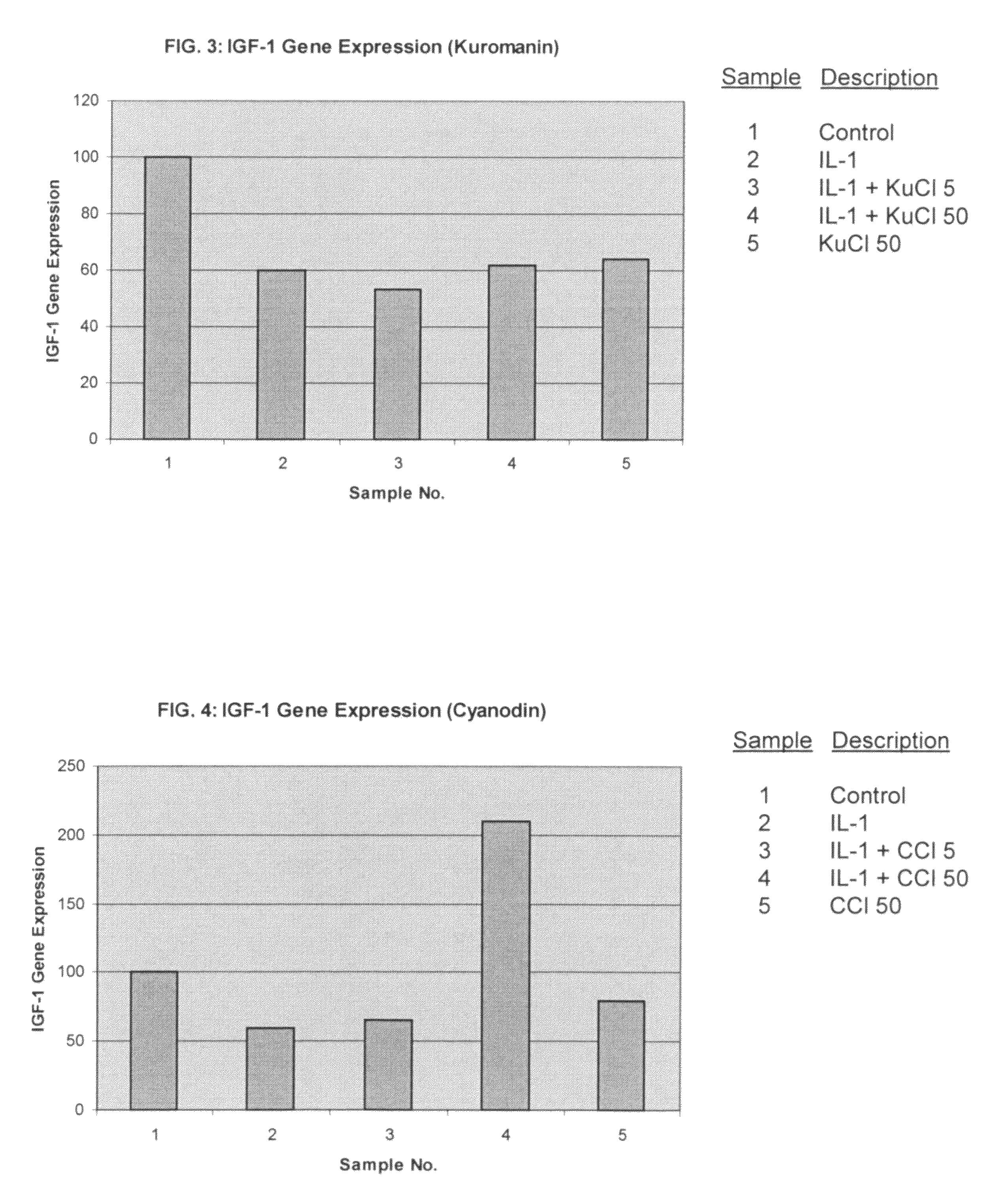 Compositions including anthocyanin or anthocyanidin for the prevention or treatment of articular cartilage-associated conditions