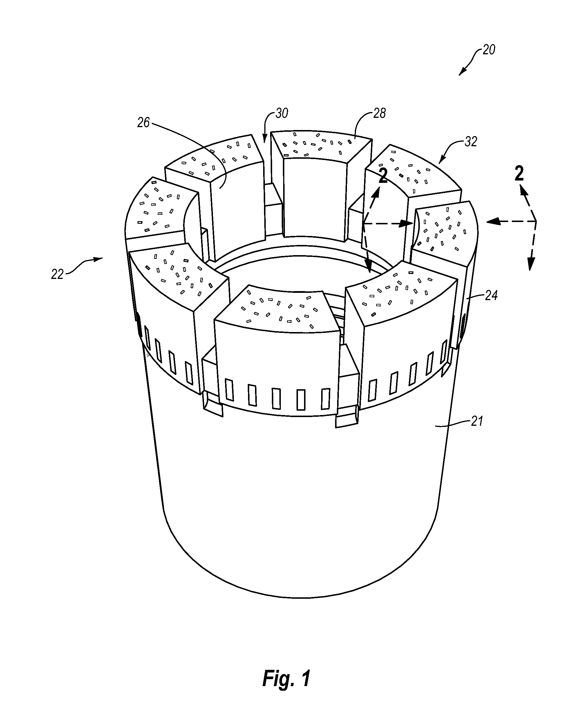 Impregnated drilling tools including elongated structures