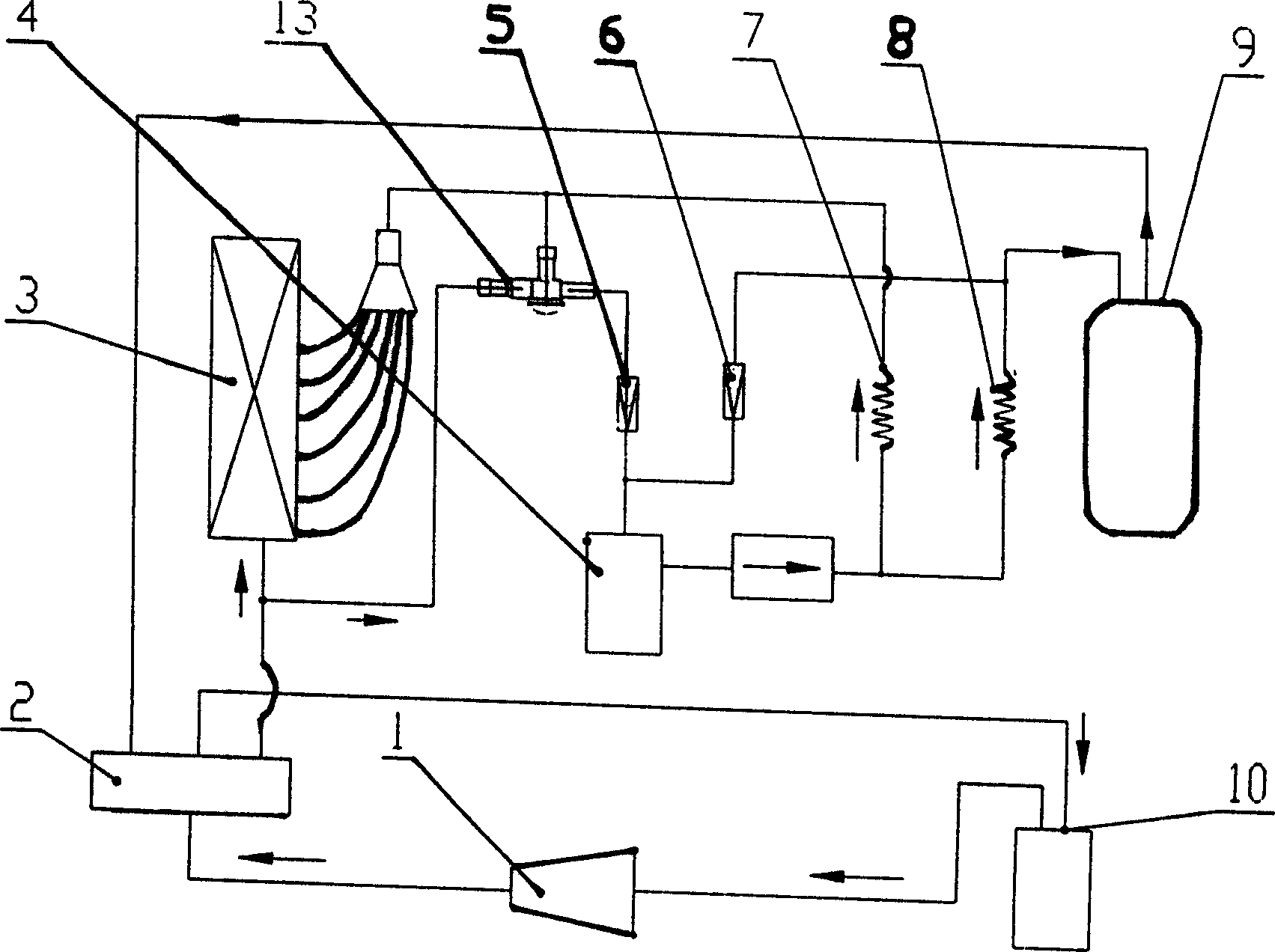 Defroasting method of air cooling heat pump system and its defroasting device