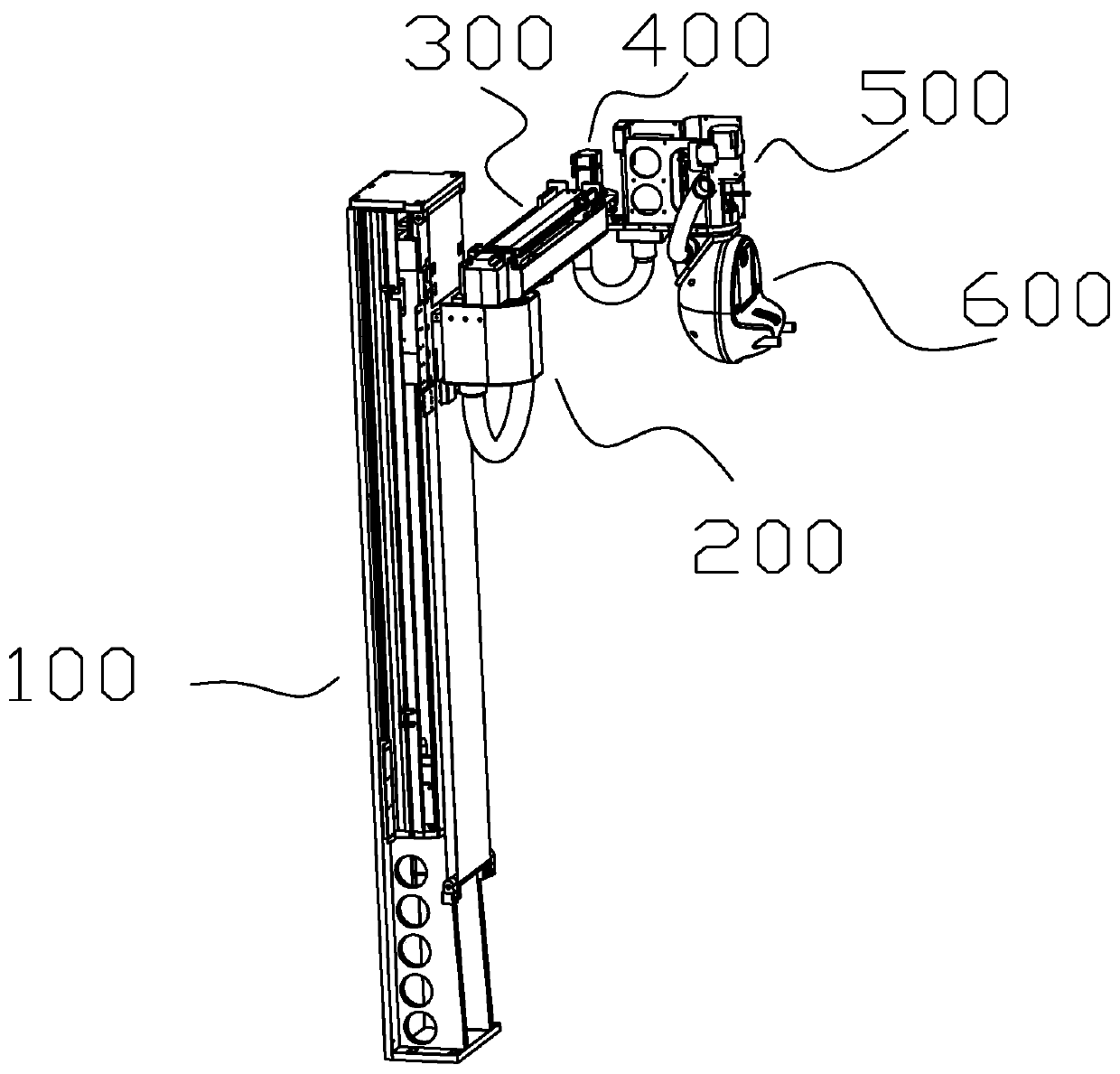 Five-axis mechanical arm used for passage verification