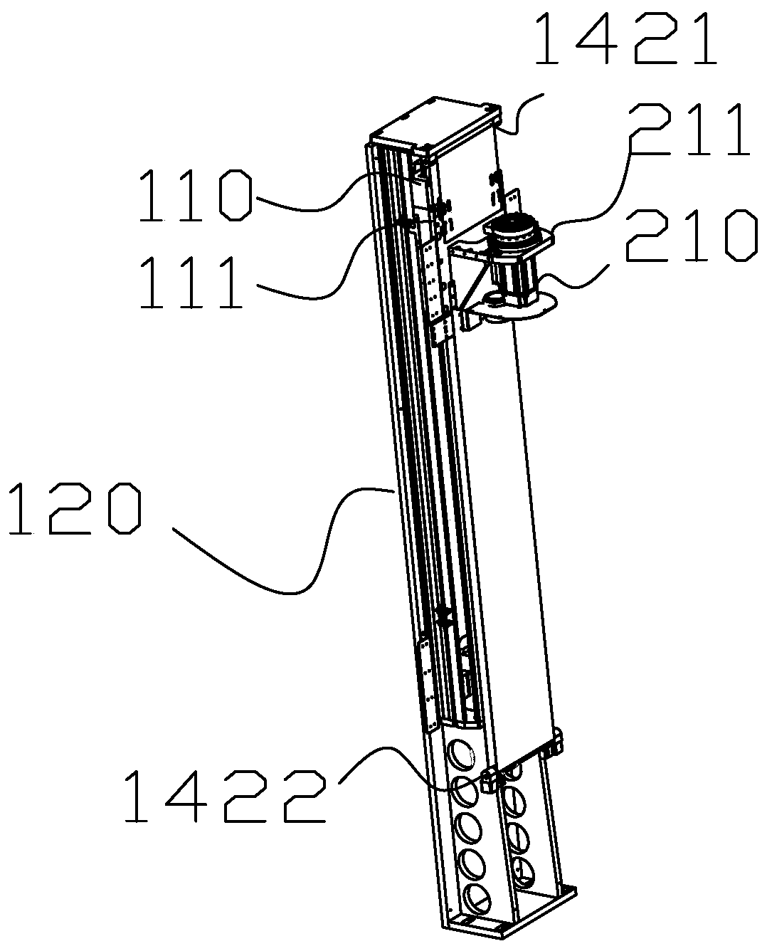 Five-axis mechanical arm used for passage verification