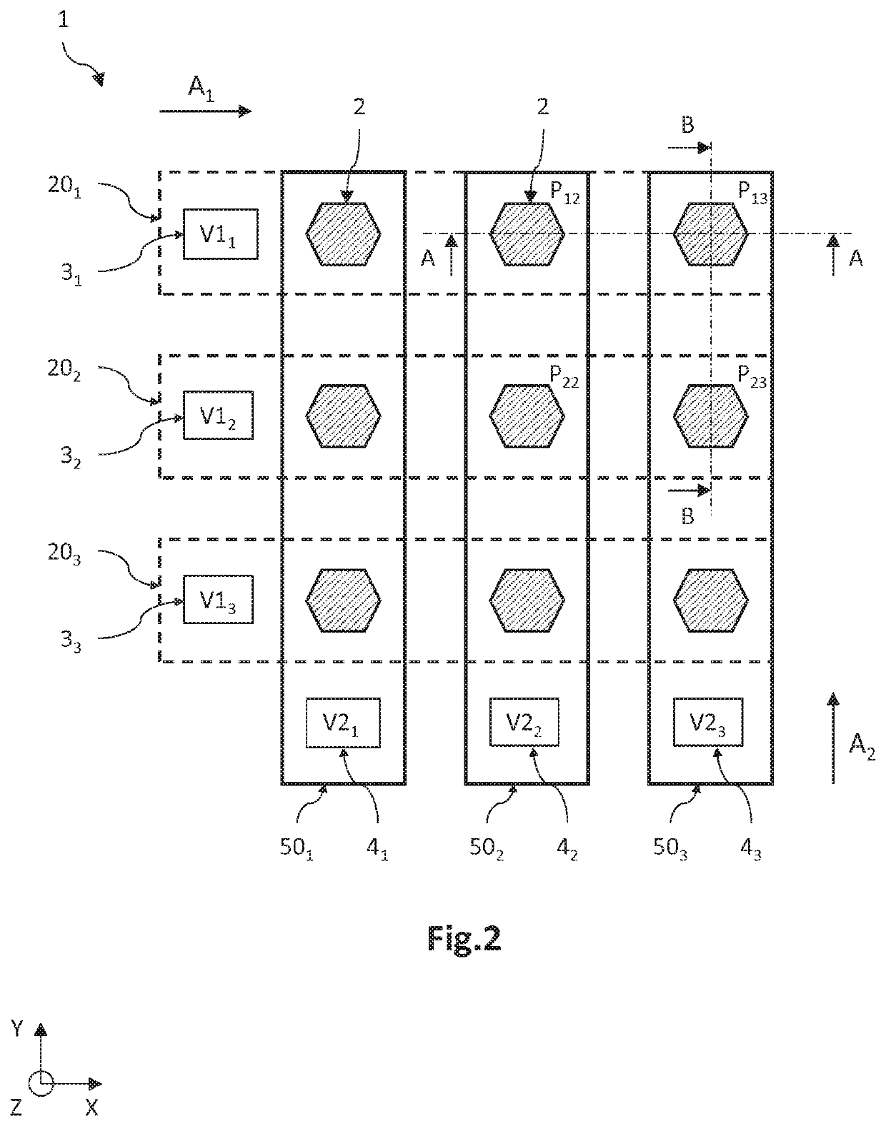 Optoelectronic device comprising a matrix of three-dimensional diodes