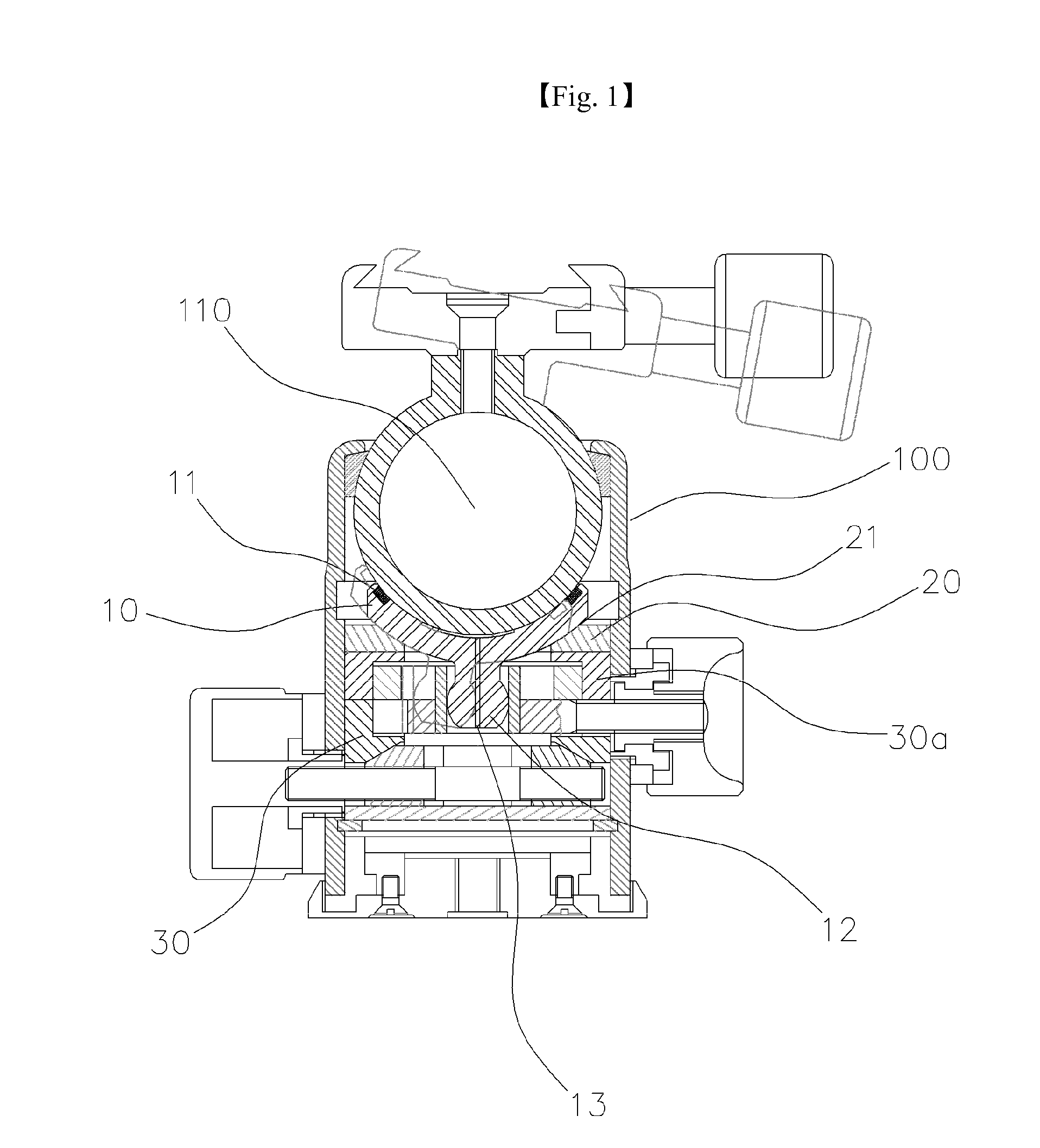 Ball head for camera tripod capable of finely adjusting front and rear angles through mechanical manipulation