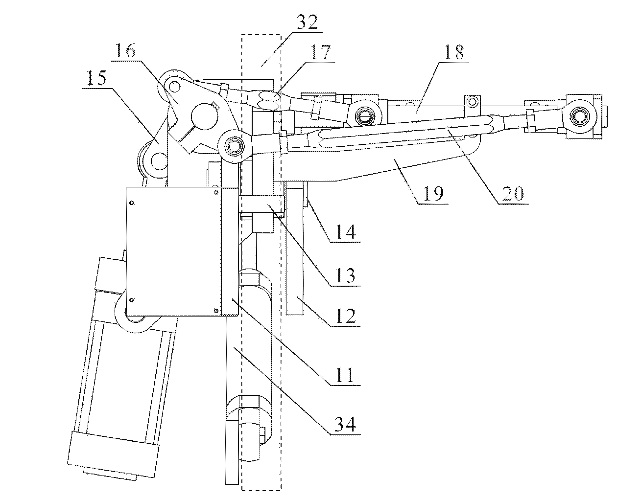 Variable-position end sealing mechanism for quadrangular packaging bag