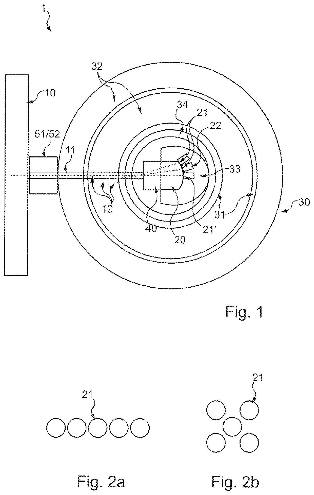 Irradiating system including a target-holder mounting in a radiation-protection enclosure and a device for deflecting an irradiation beam