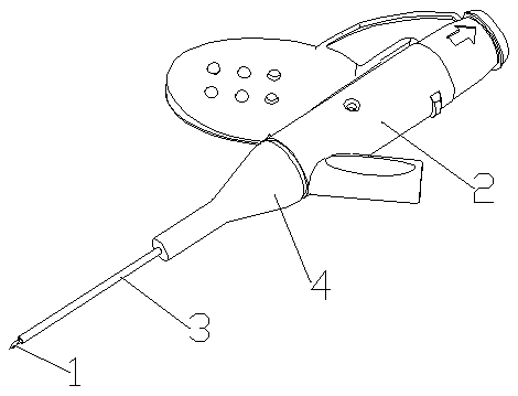 Disposable metal rivet-free indwelling needle