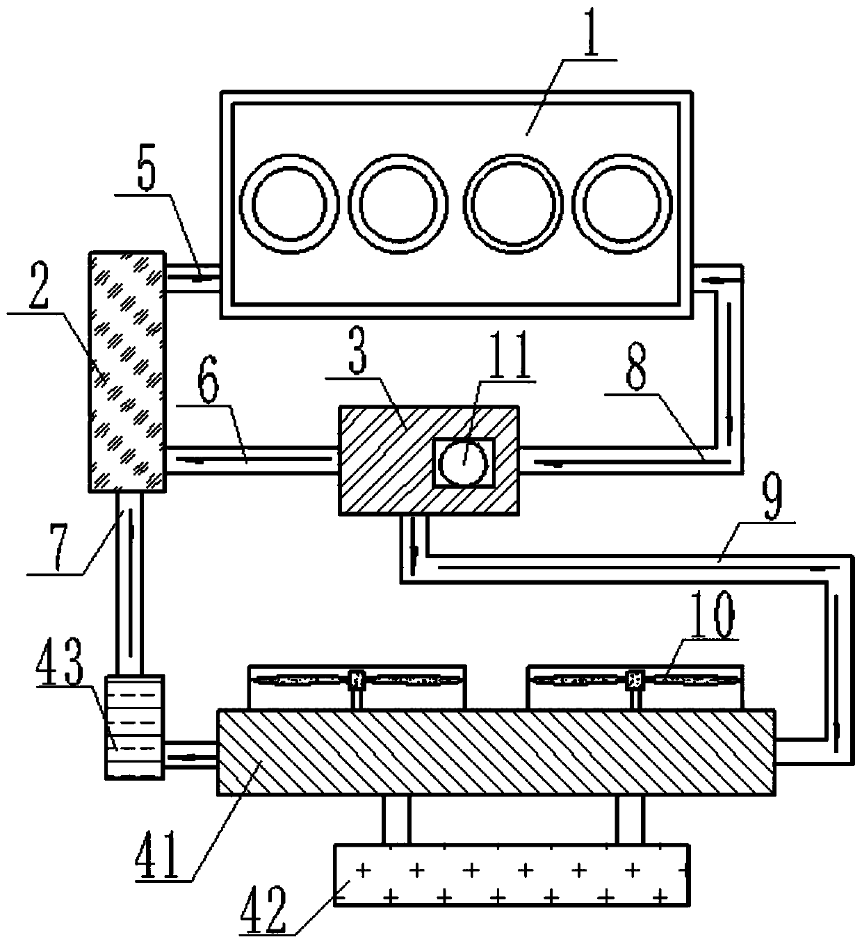 New energy automobile water circulation heat dissipation device