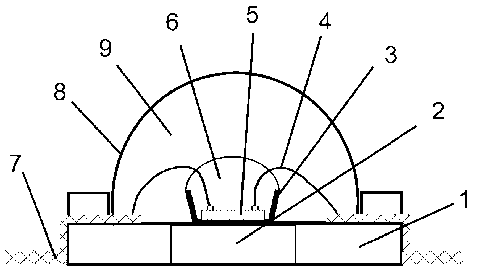 White light LED (Light Emitting Diode) capable of lighting by triggering carbon points through blue light, and preparation method thereof