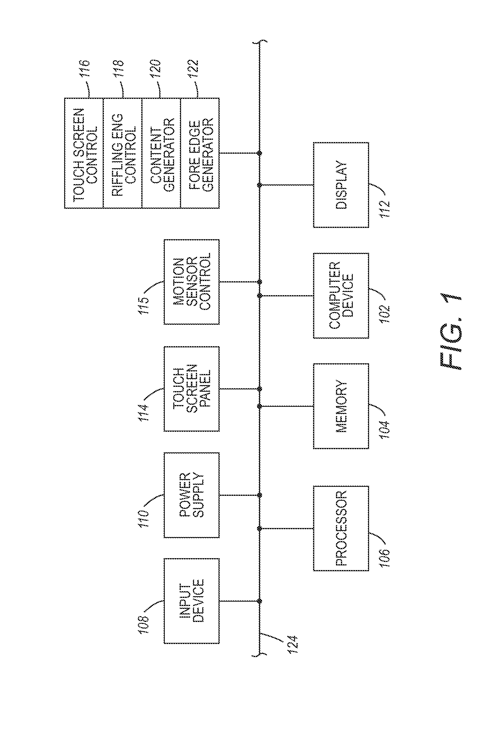 Riffler interface for an electronic reading device