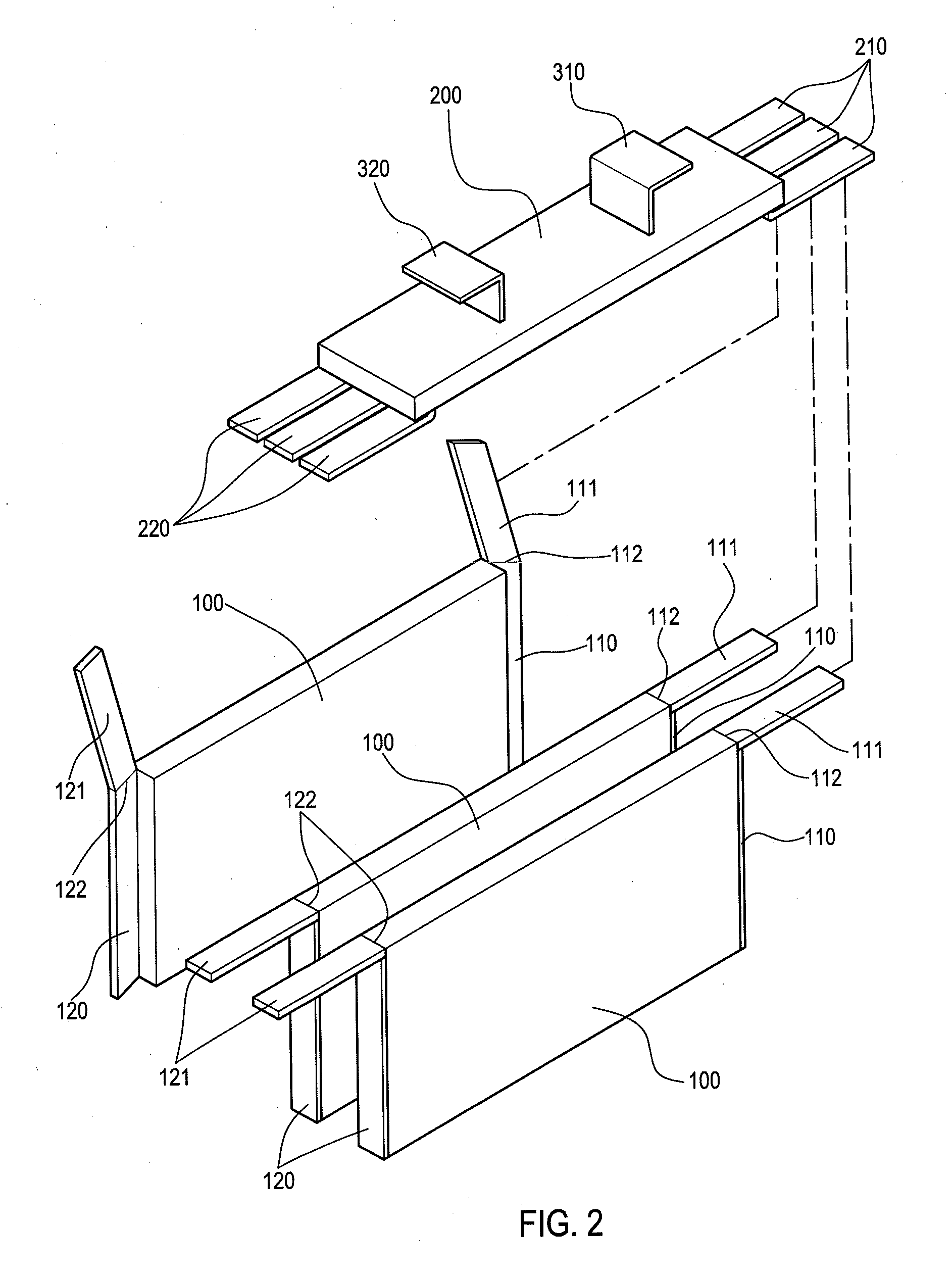 Conductive connection structure for secondary batteries