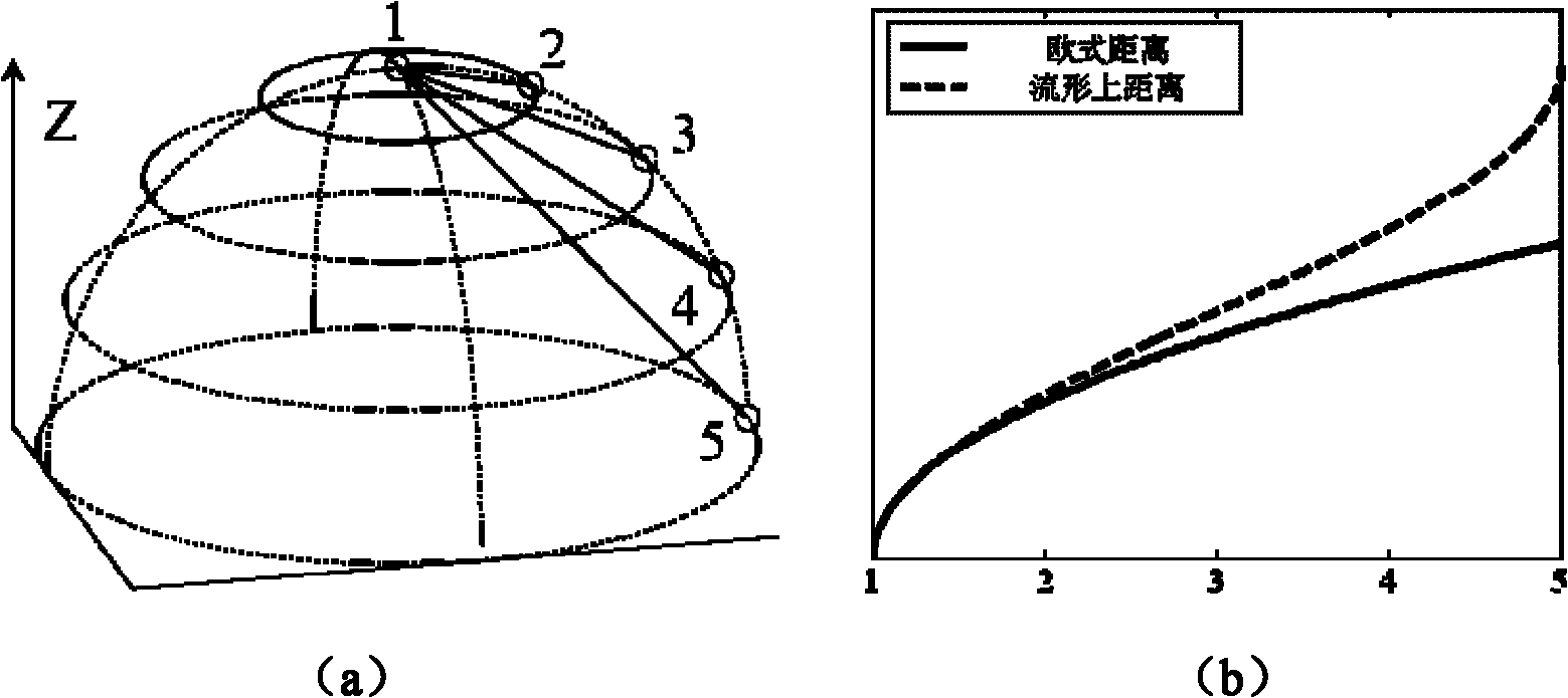 Method for learning non-linear face movement manifold based on statistical shape theory